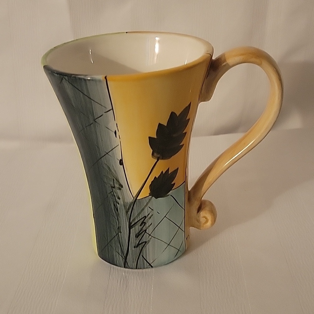 Elizabeth Munro's Coffee Tea Mug Montage Flower Design Ceramic, 3 3/4"